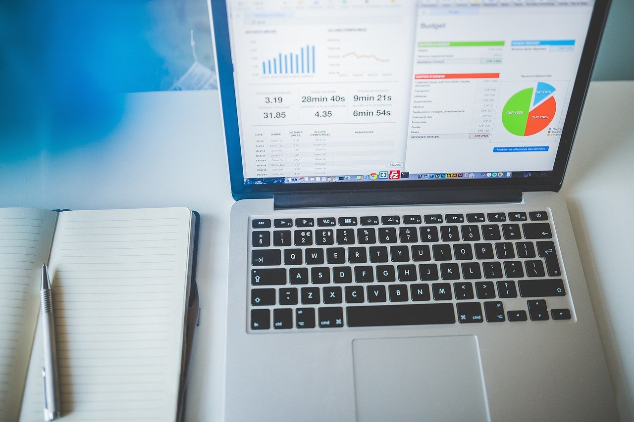 An analytics dashboard open on a laptop